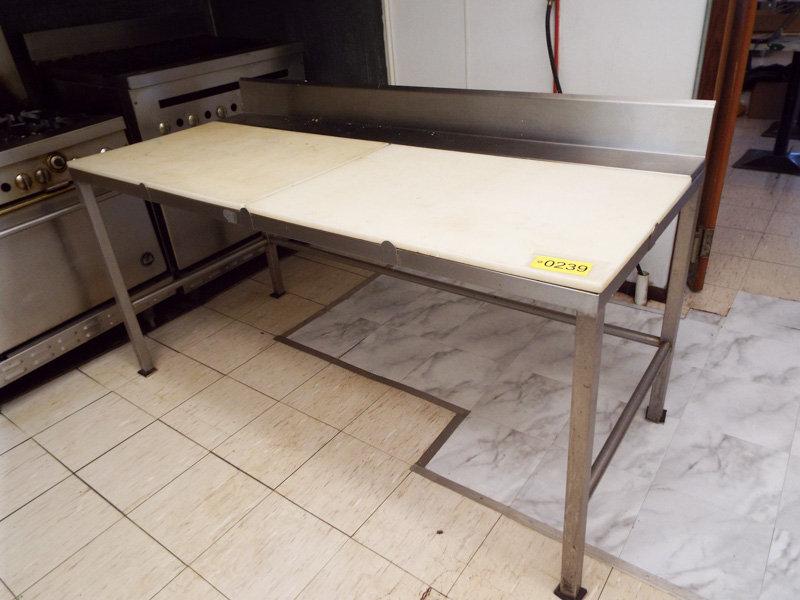 Plastic cut top prep table, S/S frame