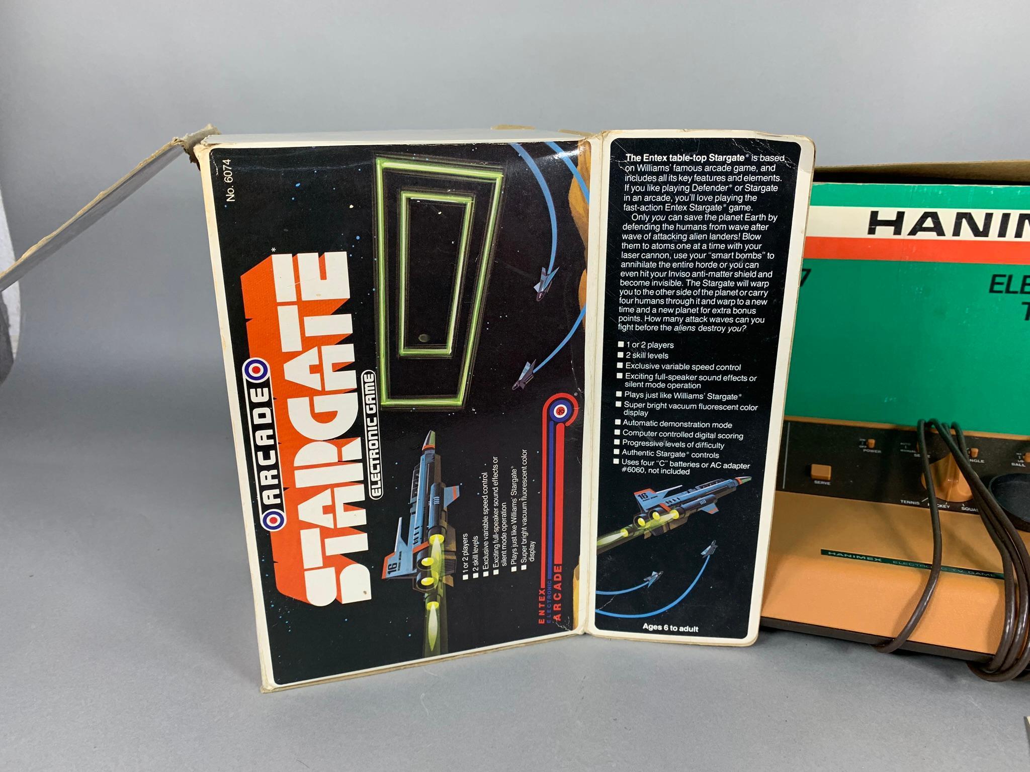 Vintage 1982 Entex Stargate Table Top Arcade Game & Hanimex 777 Electronic TV Game Pong System