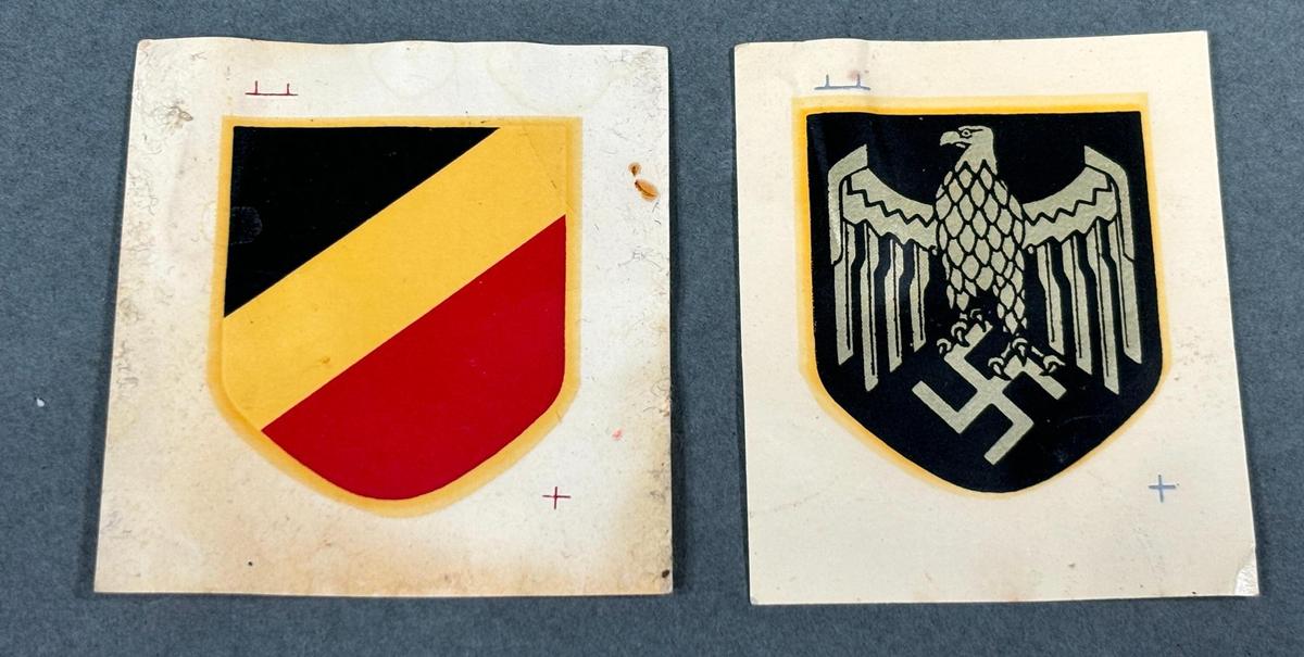 WWII NAZI GERMAN UNUSED ARMY HELMET DECAL SET