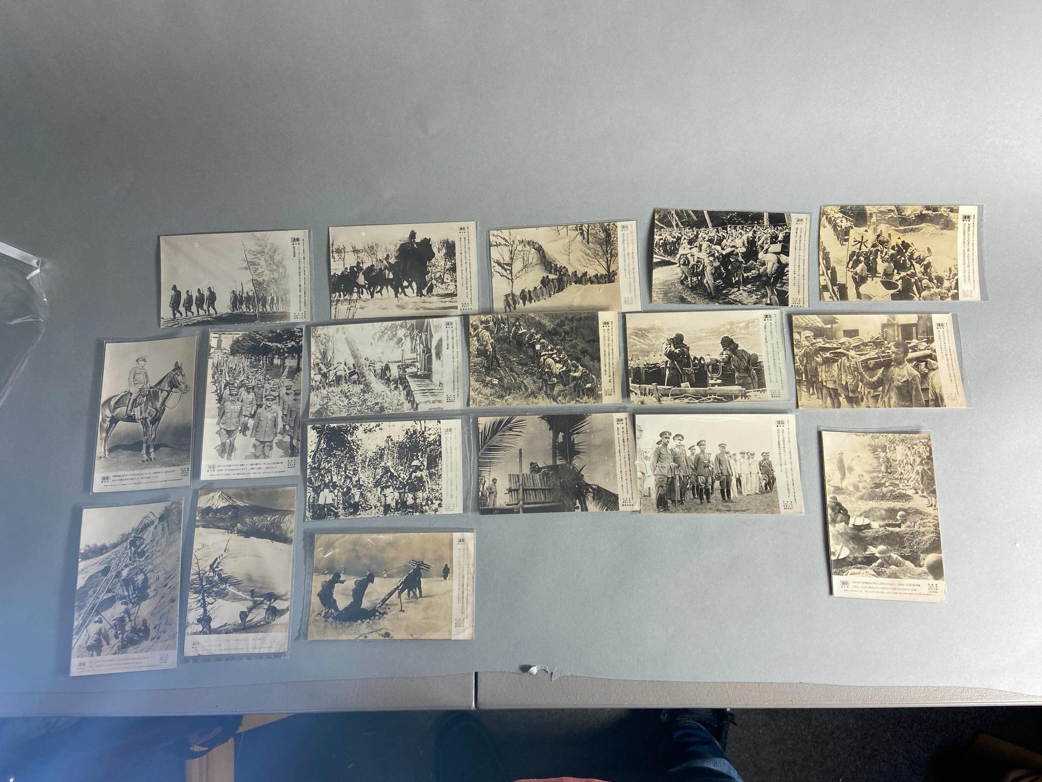 WWII JAPANESE NEWSPAPER PHOTO CARD LOT (28)