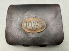 CIVIL WAR 1861 CARTRIDGE BOX - E. GAYLORD