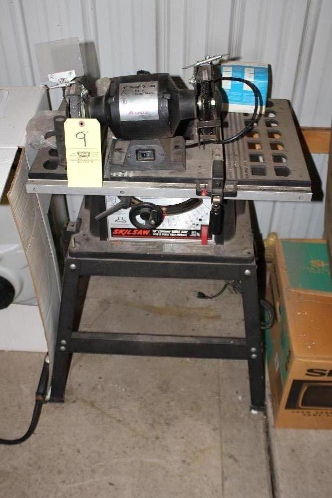 Skilsaw table saw (NO SAW) & 6" bench grinder