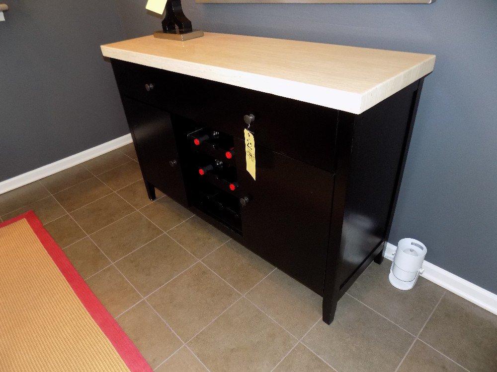 Coaster server with wine storage