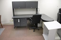Modern Corner Desk W/ Office Chair & Side Table