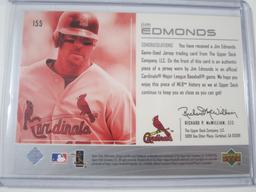 Jim Edmonds St Louis Cardinals Game Used Worn Jersey Card SP
