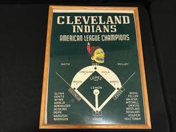 Early Felt Cleveland Indians American League Champ. Lineup