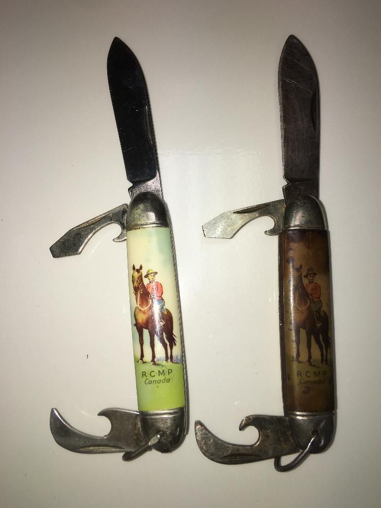 (2) 3 BLADE R.C.M.P. KNIVES