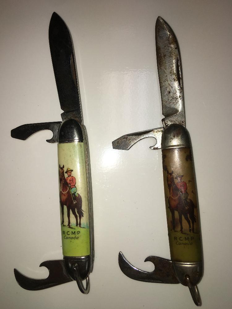 (2) 3 BLADE R.C.M.P. KNIVES