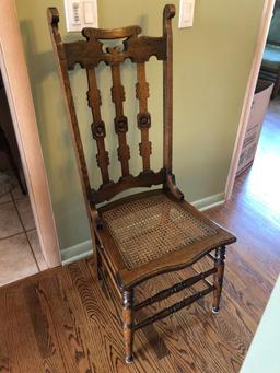 2 Oak Cane Seat Chairs