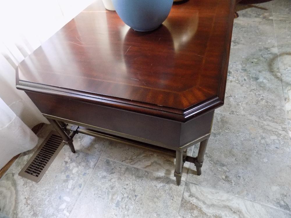 Lane two-drawer metal base coffee table 30" x 50" top