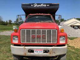 1991 GMC Dump Truck, 13-Ton CAT Diesel, 99,214 Mi., W/ Drop Axle