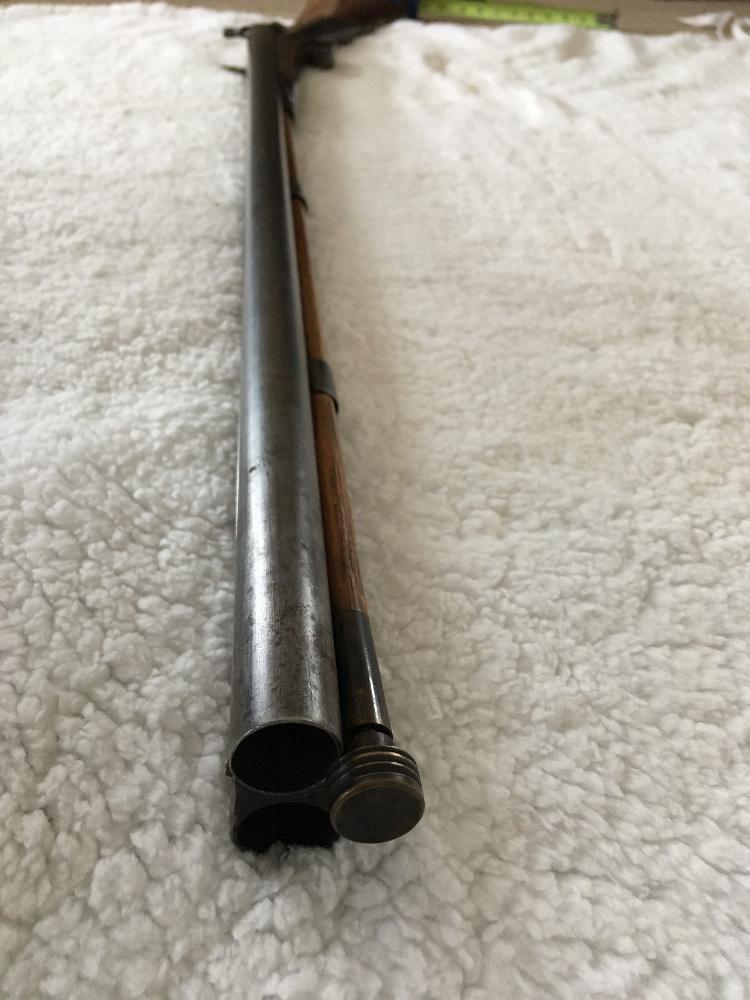 Parker sxs shotgun, London twist barrel, converted to percussion by factory