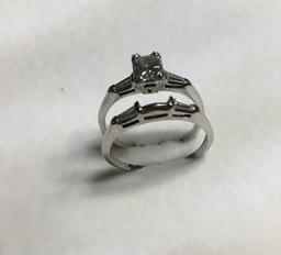 14kt white gold and diamond engagement ring