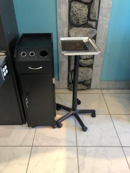 Salon Work Station w/ chair, Mat, rolling tool organizer & work Tray