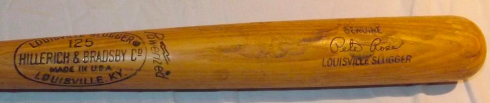 PETE ROSE H&B LOUISVILLE SLUGGER 125 BAT, POWERIZED, GENUINE SIGNATURE MODEL, MARKED "S2"