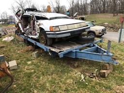 Tandem axle deck-over equipment trailer / mercury parts car