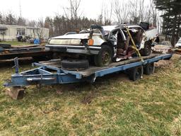 Tandem axle deck-over equipment trailer / mercury parts car