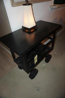 Modern industrial-style lamp table