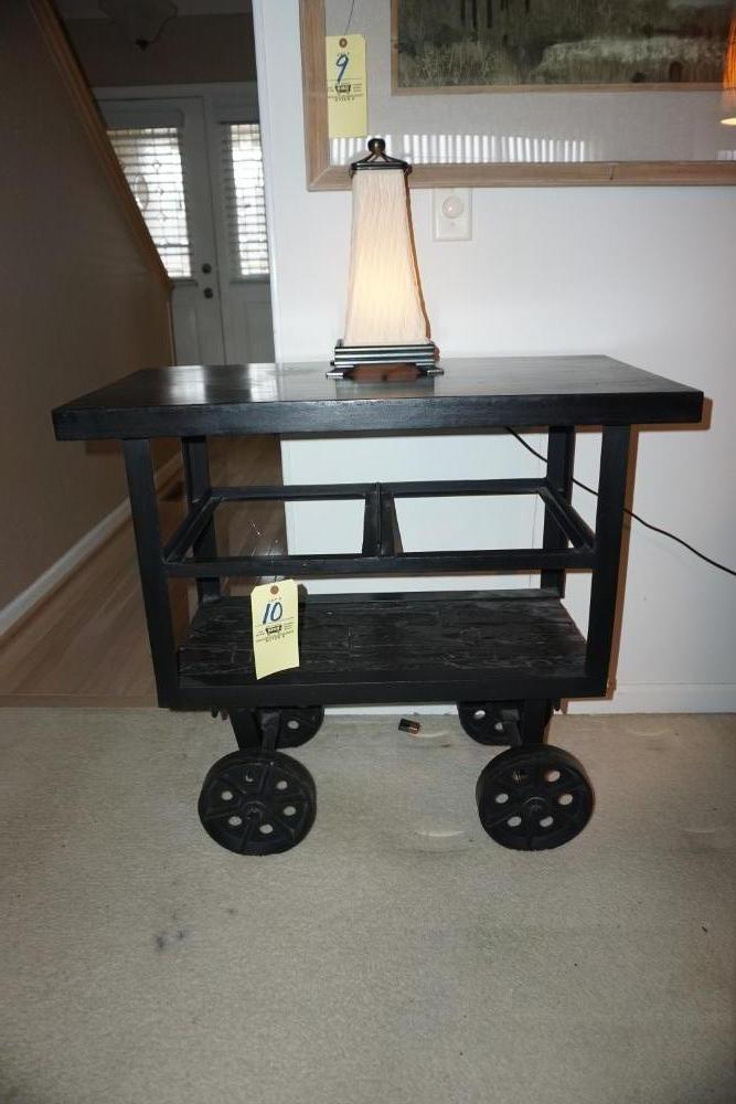 Modern industrial-style lamp table