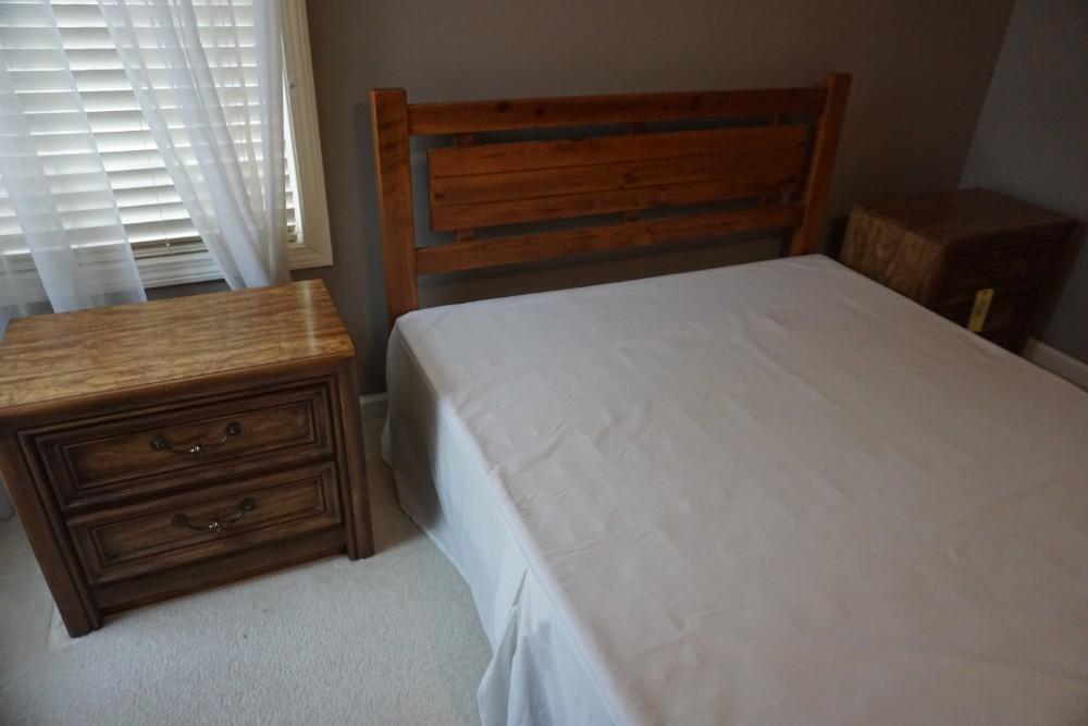 Full size bed w/ boxspring - (2) Nightstands