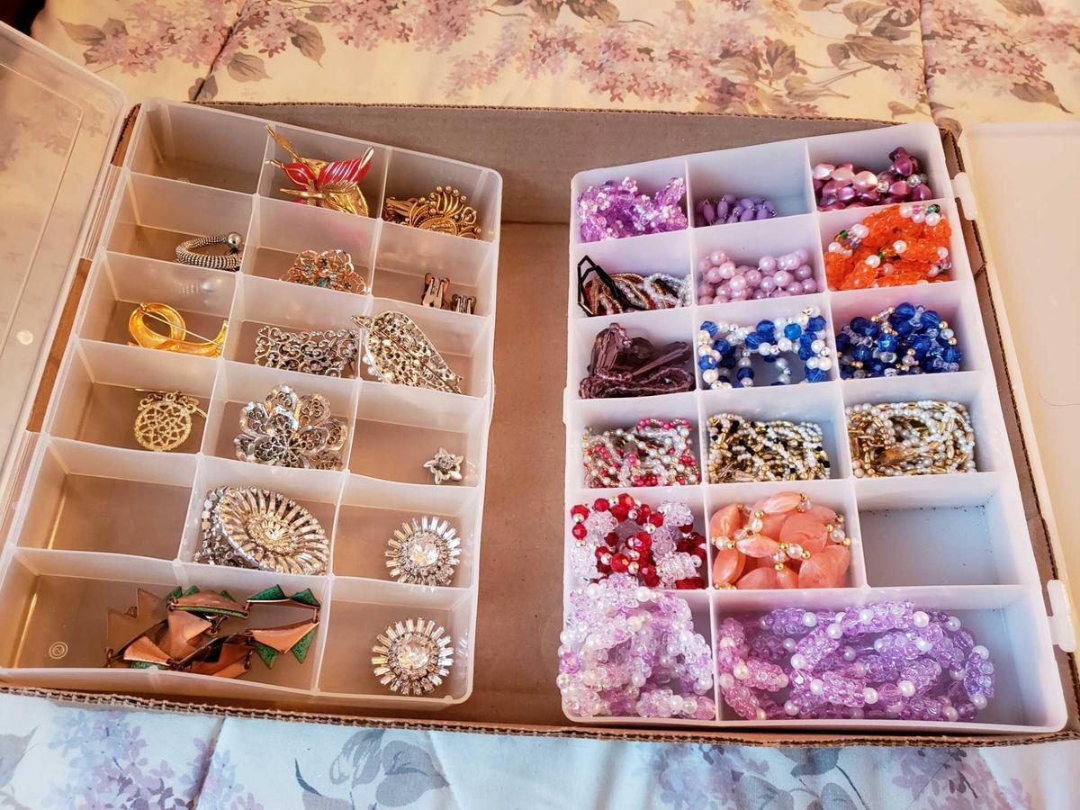 (2) Containers of Costume Jewelry