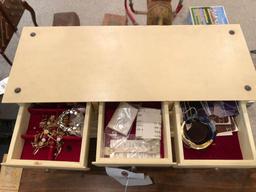 Jewelry chest w/ costume jewelry