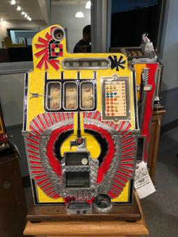 Mills war eagle slot machine w/ stand