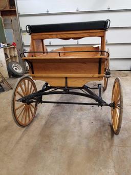 Oak buckboard wagon, draft size, with hitch, 5.5ft x 10 ft