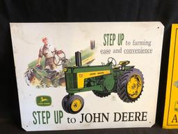 (3) John Deere tin signs