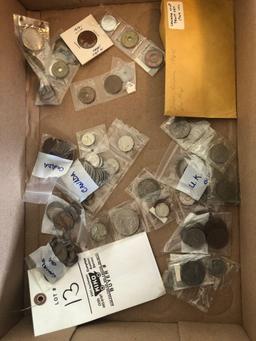 Foreign coins from England, Canada in Japan