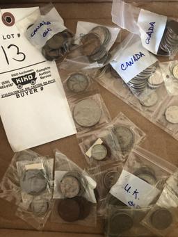 Foreign coins from England, Canada in Japan