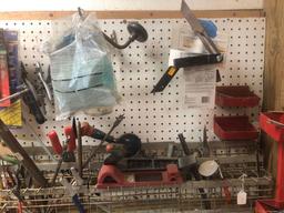 Handtools. Pliers, wrenches, crescent wrenches, assorted wrenches.