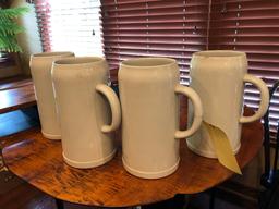 (4) Early German stoneware steins