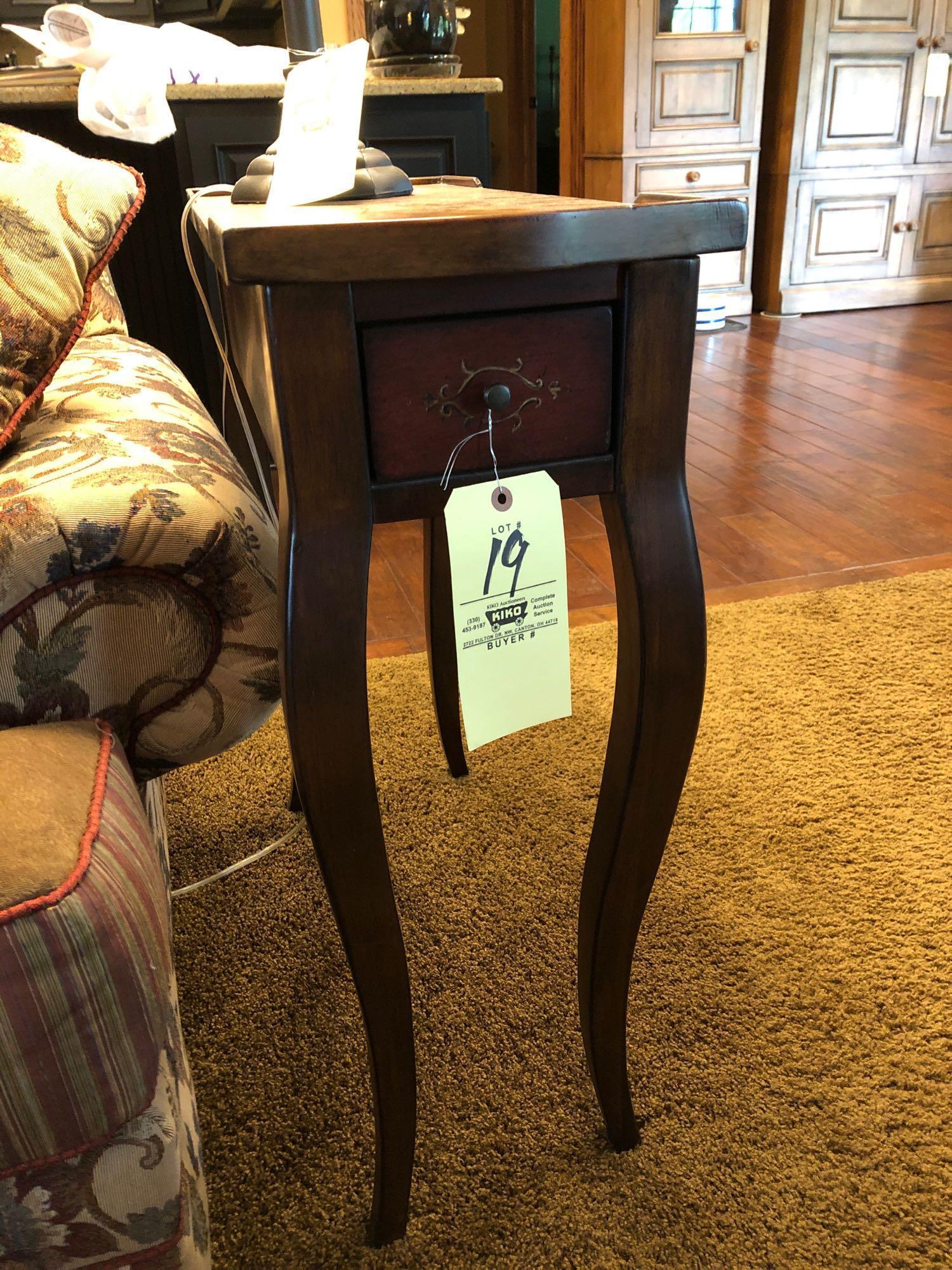 (2) Hooker Furniture Red French leg end tables