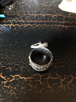 (3) Sterling rings, one w/ diamonds