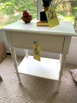 White Painted stand w/drawer