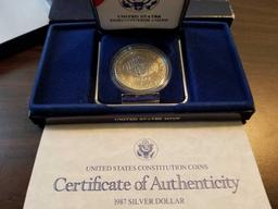 1987 US Constitution Coin, .900 silver