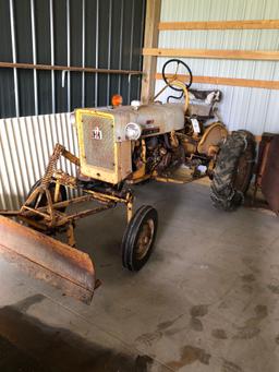 International Cub Tractor with Front Blade and belly mower