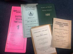 Vintage railroad paper items, manuals, booklets, etc.