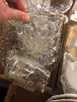 Box of clear Glassware