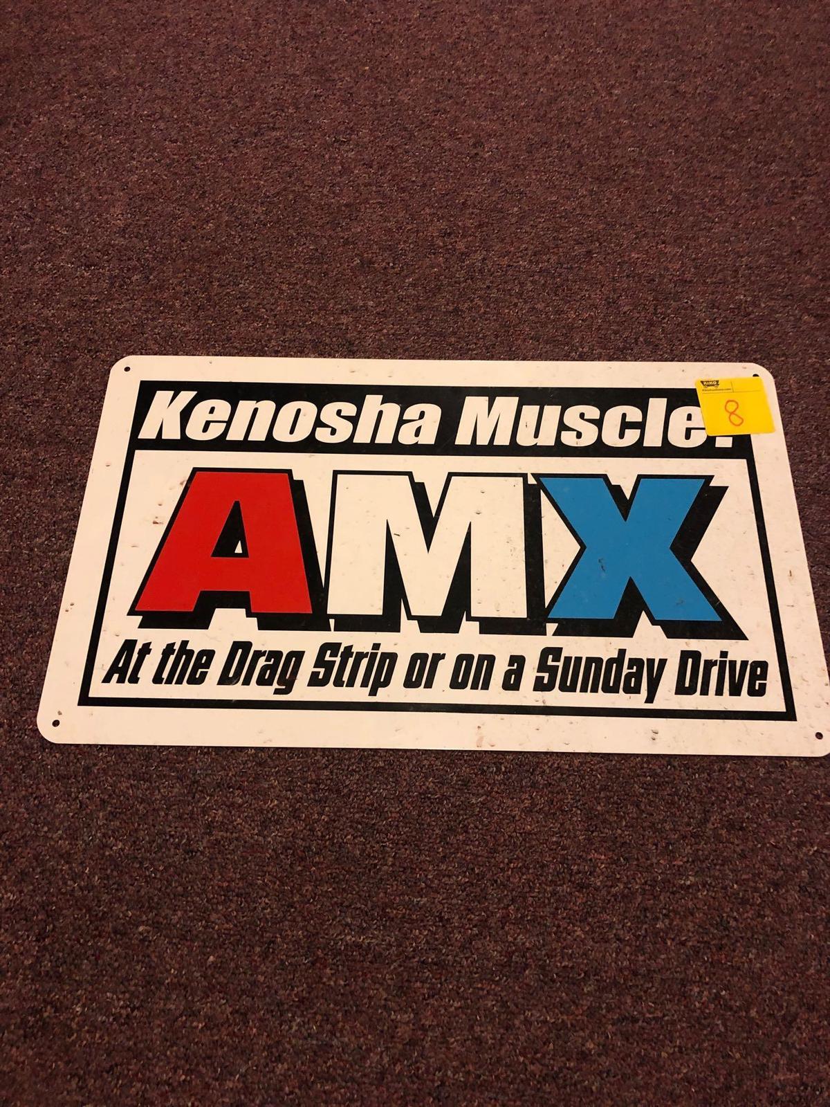 Kenosha Muscle AMX At the Drag Strip or on a Sunday Drive metal sign
