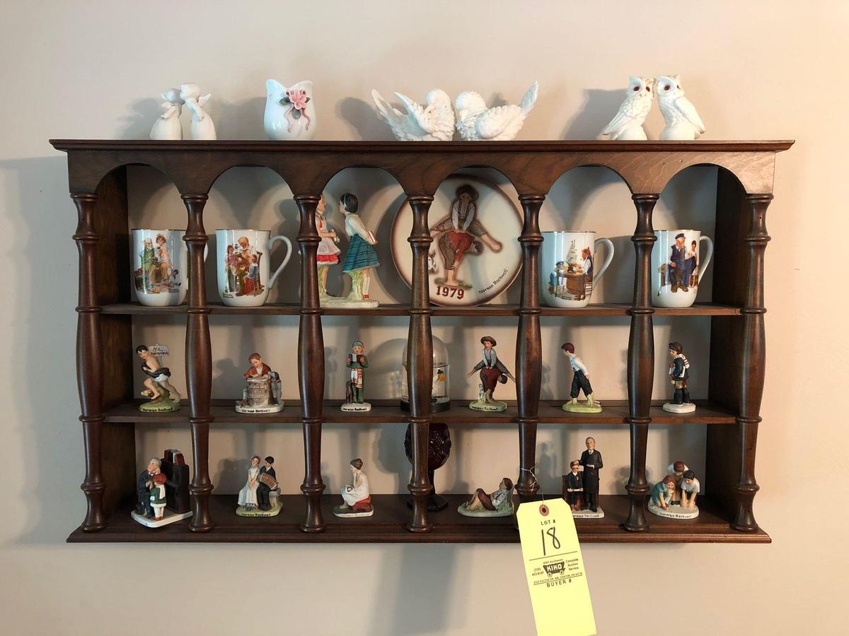 Shadow box w/ Norman Rockwell figurines