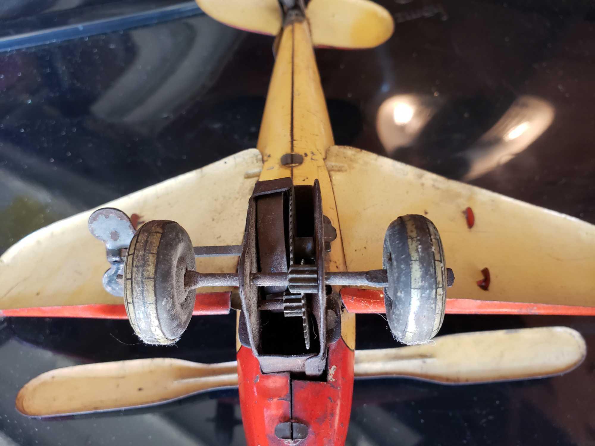 Pre-War Japanese Autogyro Tin Toy Airplane