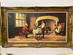 Signed oil on canvas, "The Landlord's Brew", 23.75 x 47.25 canvas size.