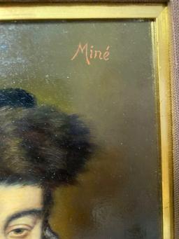 Signed "Mine" (Caspar Mine 1905-?), 9.5 x 12 scene, 17.5 x 20.5 frame.
