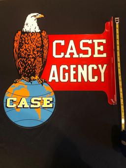 Case Agency Double-Sided Porcelain Sign