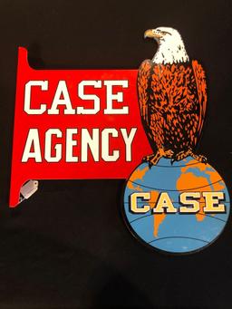 Case Agency Double-Sided Porcelain Sign