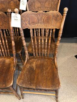 Oak Pressed-Back Chairs