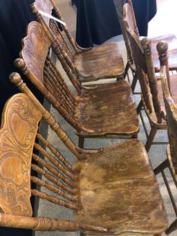 Oak Pressed-Back Chairs