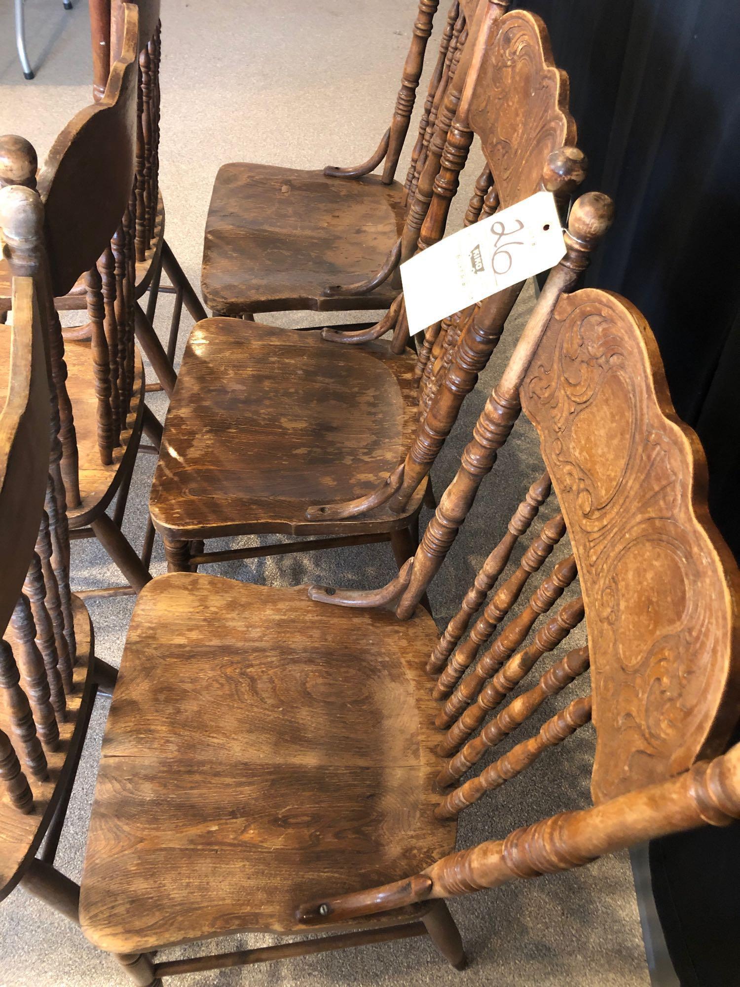 Oak Pressed-Back Chairs